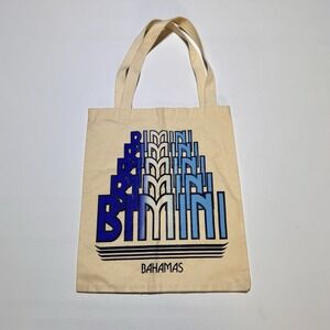 VTG Souvenir Bimini Bahamas Canvas Beach Tote Bag